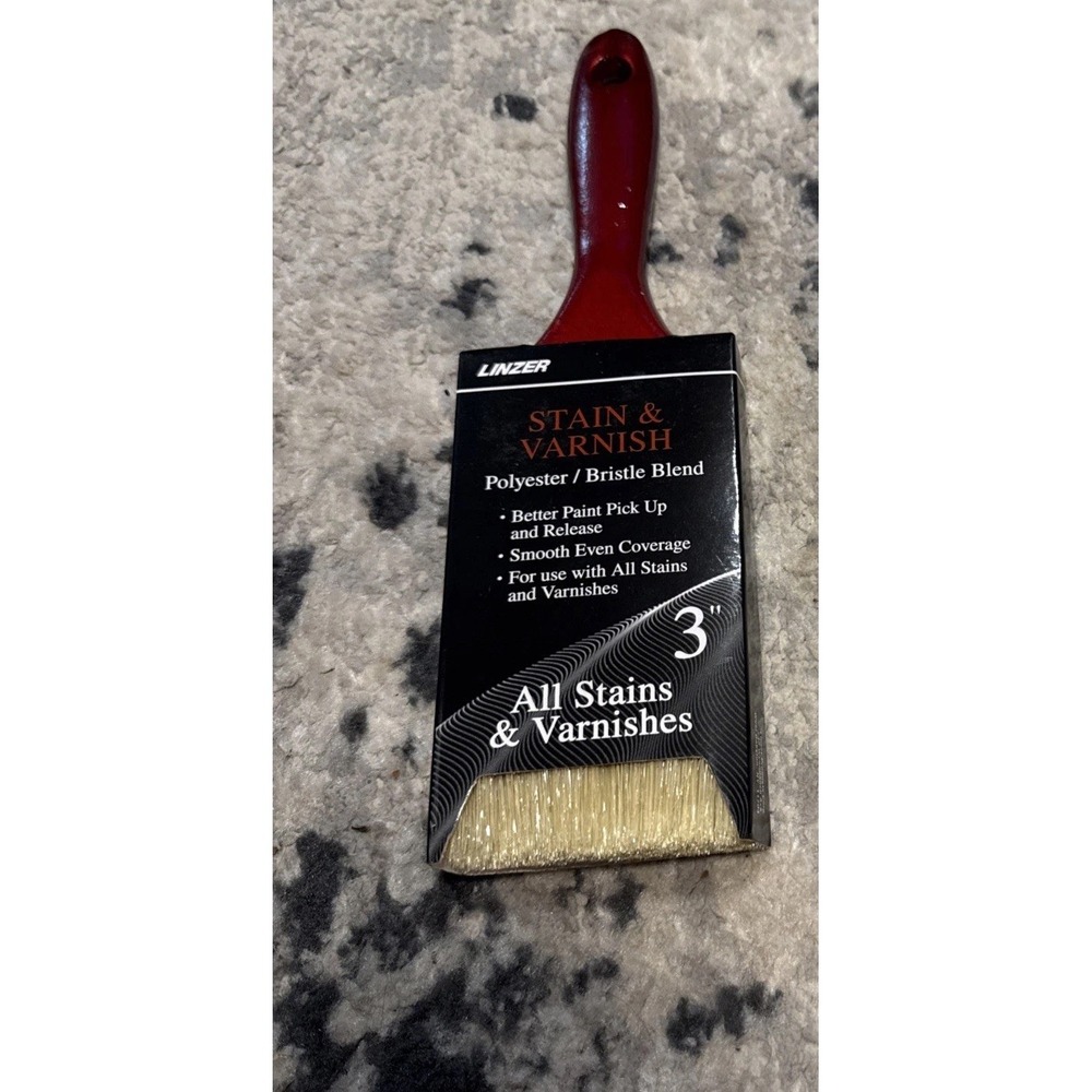 Linzer 3 in Flat Cut Polyester Bristle Blend Stain Varnish Brush 75mm SB24